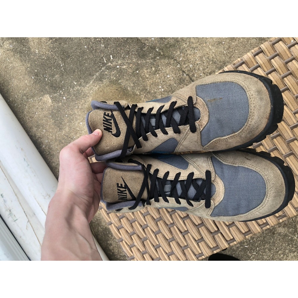 Vintage 90s Nike ACG Caldera Hiking Boots Gorpcore Brown Cyan Size 10 - Picture 3 of 6